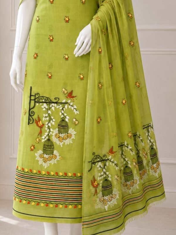 2 Piece Unstitched Soft Salwar Set - Avocado Green