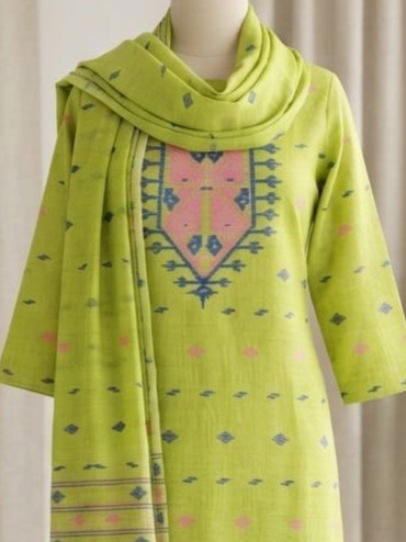 2 Piece Unstitched Soft Salwar Set - Avocado Green