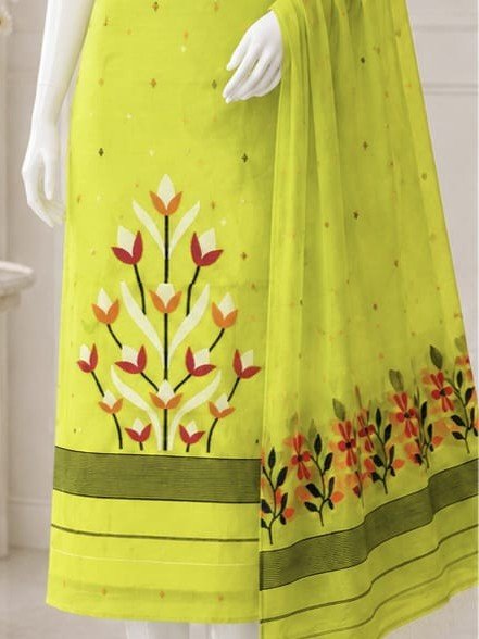 2 Piece Unstitched Soft Salwar Set - Avocado Green