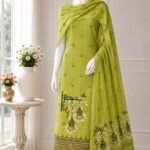 2 Piece Unstitched Soft Salwar Set - Avocado Green