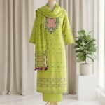 2 Piece Unstitched Soft Salwar Set - Avocado Green