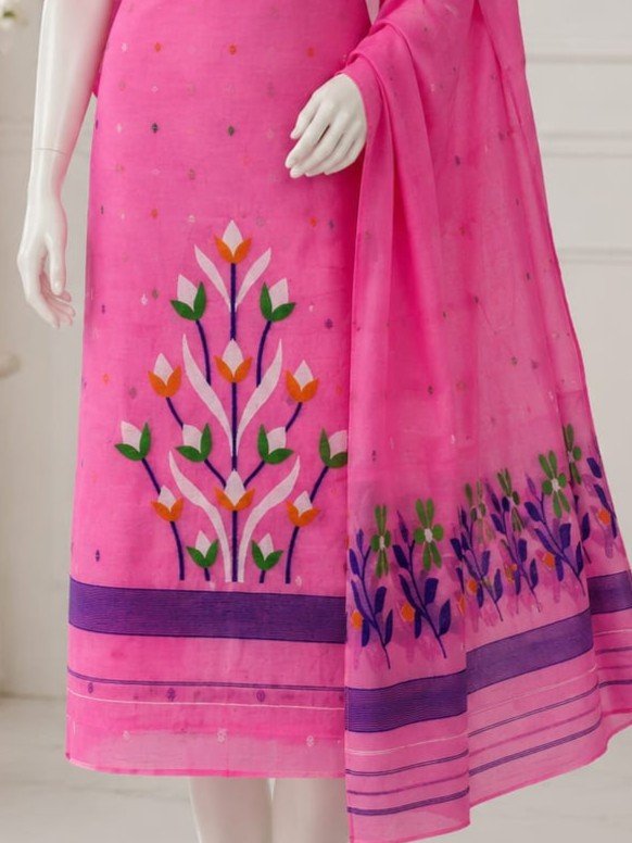 2 Piece Unstitched Soft Salwar Set - Bashful Pink