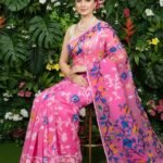 Lota Pata Soft Dhakai Jamdani Saree with Blouse Piece - Bashful Pink