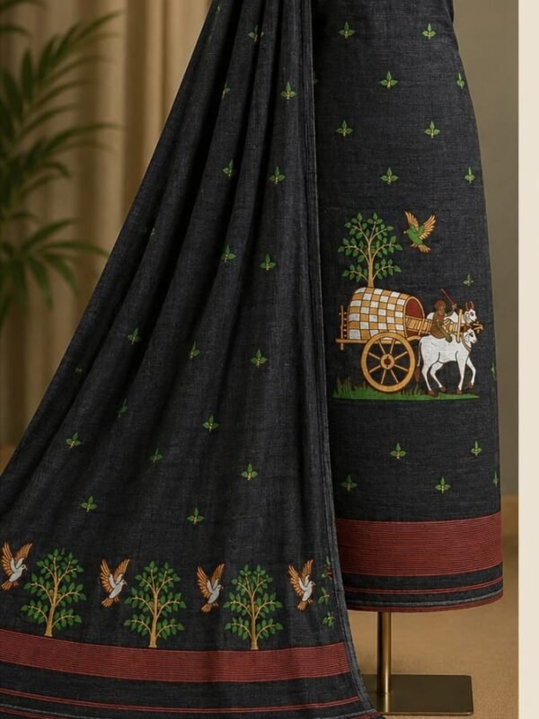 Unstitched Soft 2 Piece Kurta Set - Black