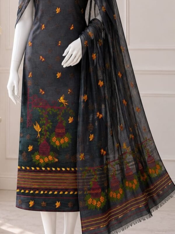 2 Piece Unstitched Soft Salwar Set - Black