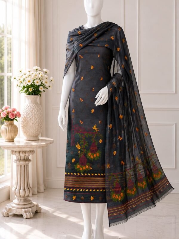 2 Piece Unstitched Soft Salwar Set - Black