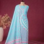 2 Piece Unstitched Soft Salwar Set - Blue Hosta