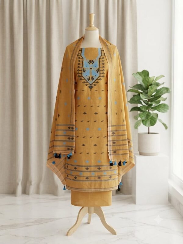 2 Piece Unstitched Soft Salwar Set - Copper