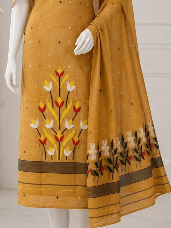 2 Piece Unstitched Soft Salwar Set - Copper