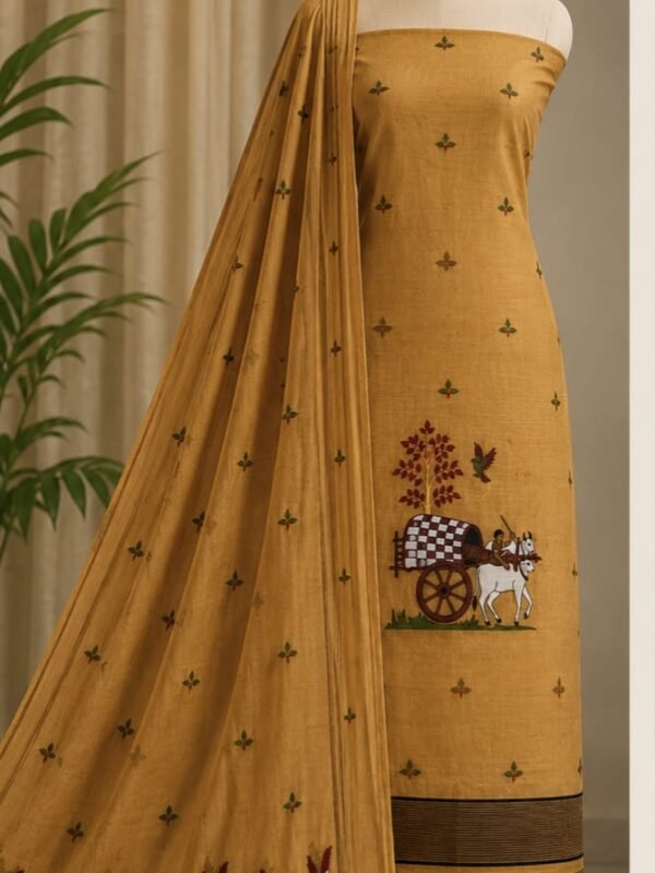 Unstitched Soft 2 Piece Kurta Set - Copper
