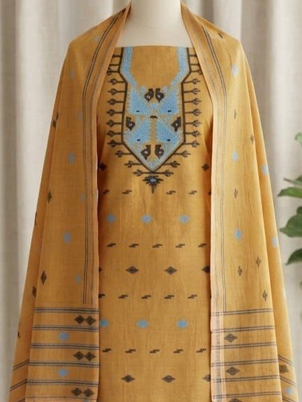 2 Piece Unstitched Soft Salwar Set - Copper