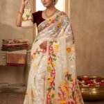 Lota Pata Soft Dhakai Jamdani Saree with Blouse Piece - Dark Cream