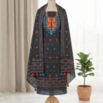 2 Piece Unstitched Soft Salwar Set - Dark Grey