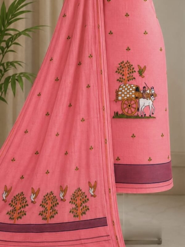Unstitched Soft 2 Piece Kurta Set - Deep Rose