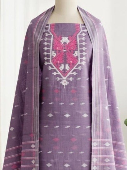 2 Piece Unstitched Soft Salwar Set - Dirty Purple