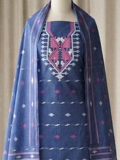 2 Piece Unstitched Soft Salwar Set - Dusky Blue