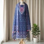 2 Piece Unstitched Soft Salwar Set - Dusky Blue