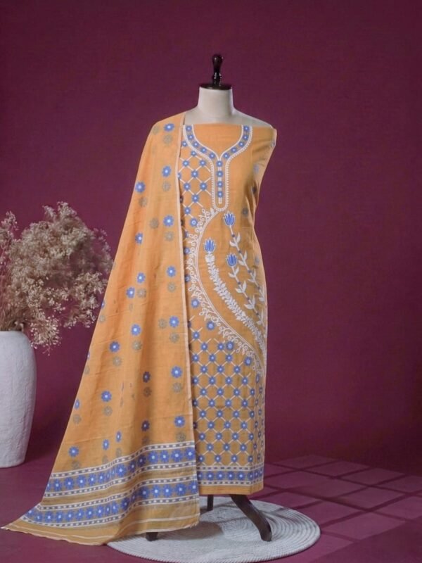2 Piece Unstitched Soft Salwar Set - Faded Orange