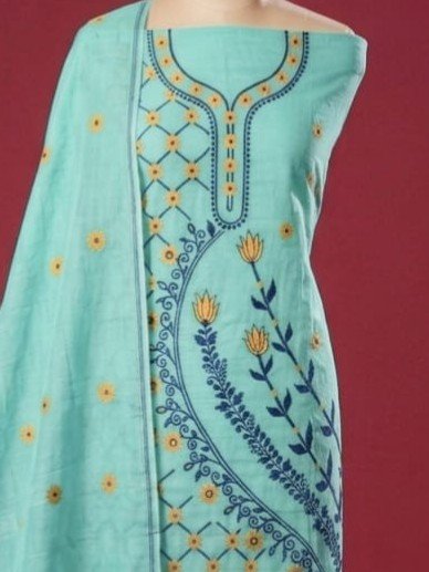 2 Piece Unstitched Soft Salwar Set - Grey Teal