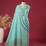 2 Piece Unstitched Soft Salwar Set - Grey Teal