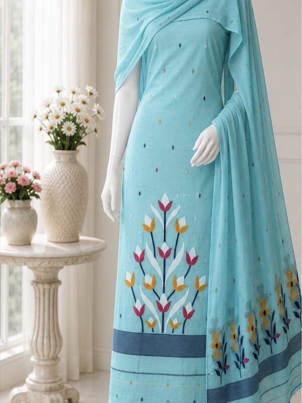 2 Piece Unstitched Soft Salwar Set - Hippie Blue