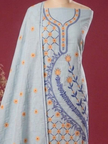 2 Piece Unstitched Soft Salwar Set - Hit Grey