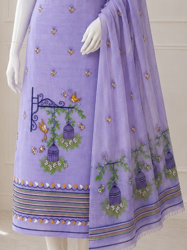 2 Piece Unstitched Soft Salwar Set - Lavender Purple