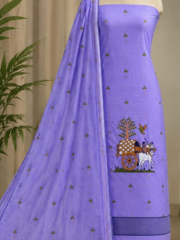 Unstitched Soft 2 Piece Kurta Set - Lavender Purple