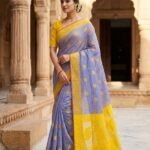 Nokshimala Design Soft Dhakai Jamdani Sari with Blouse Piece - Lavender Purple