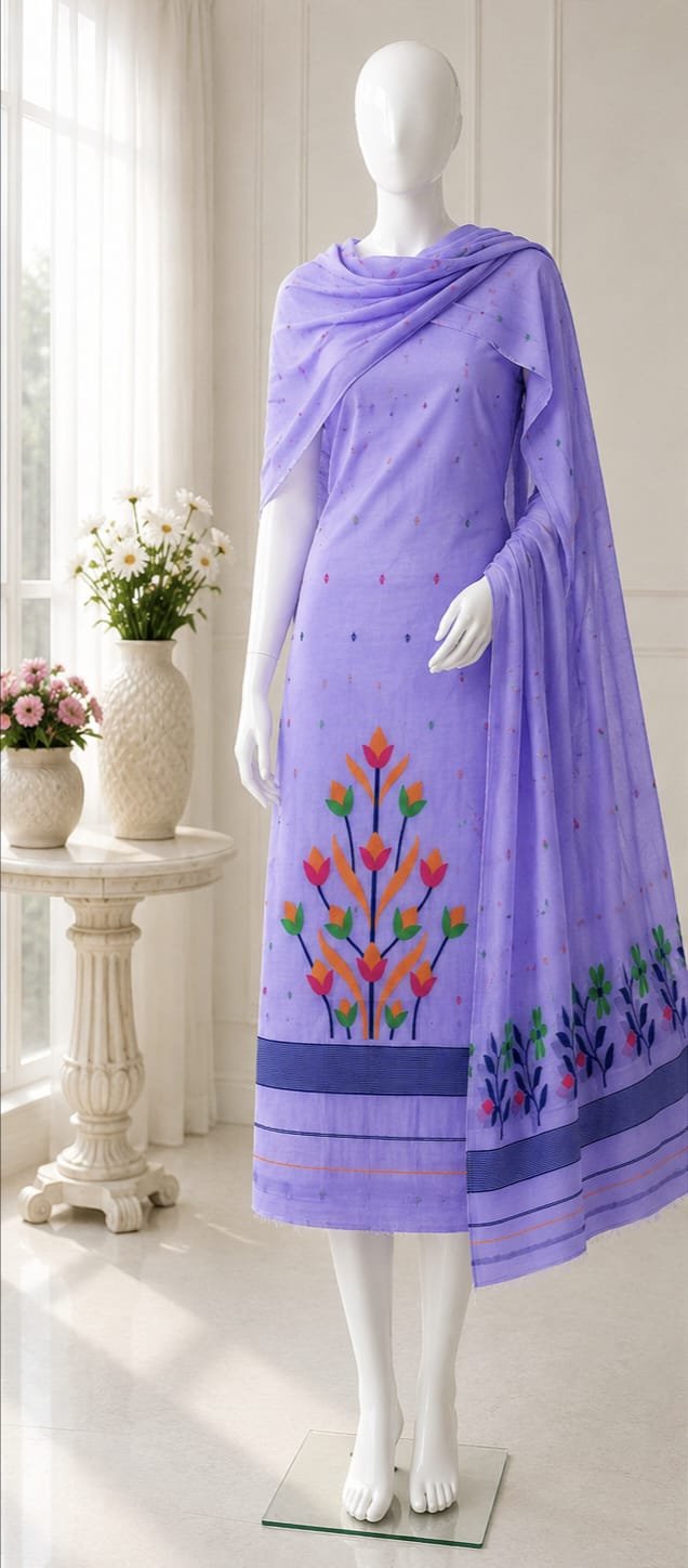 2 Piece Unstitched Soft Salwar Set - Lavender Purple
