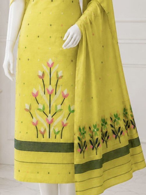 2 Piece Unstitched Soft Salwar Set - Lemon