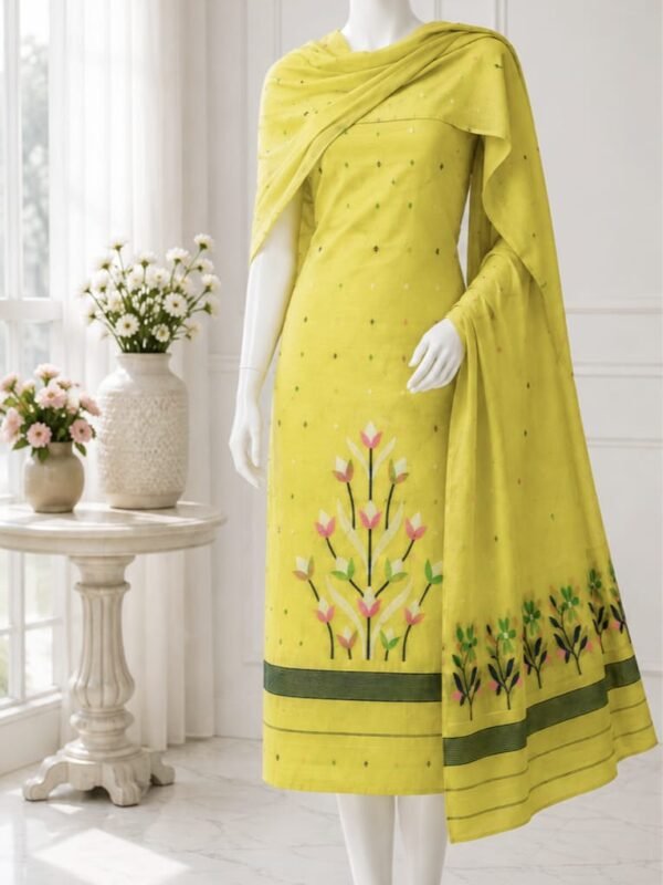 2 Piece Unstitched Soft Salwar Set - Lemon