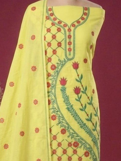 2 Piece Unstitched Soft Salwar Set - Lemon Yellow