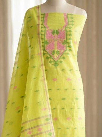 2 Piece Unstitched Soft Salwar Set - Lemon Yellow