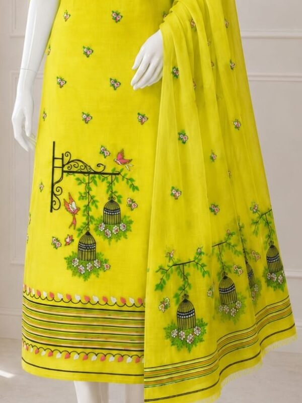 2 Piece Unstitched Soft Salwar Set - Lemon Yellow