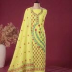 2 Piece Unstitched Soft Salwar Set - Lemon Yellow