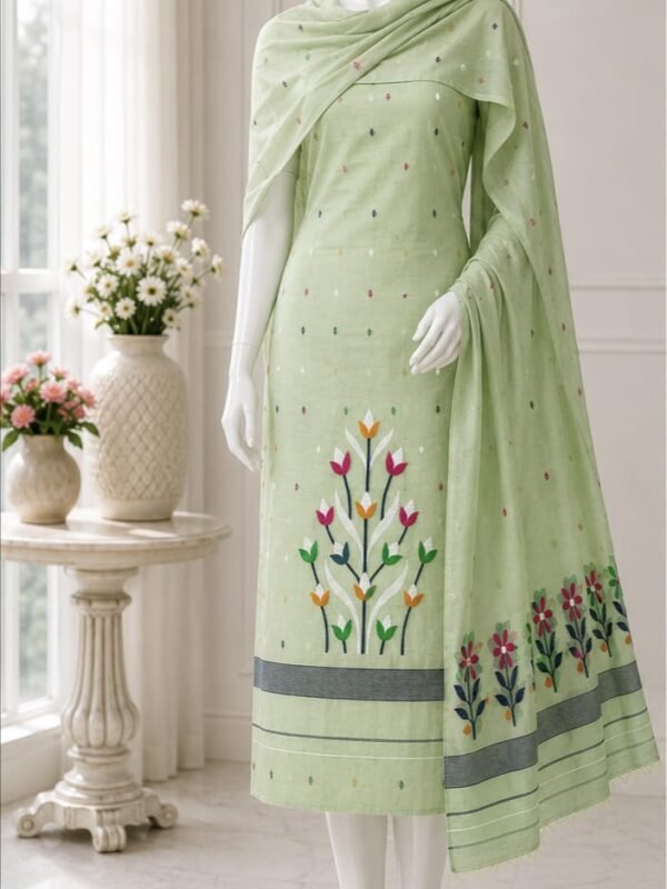 2 Piece Unstitched Soft Salwar Set - Light Olive