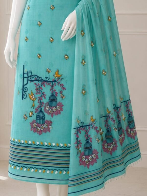 2 Piece Unstitched Soft Salwar Set - Light Sea Green