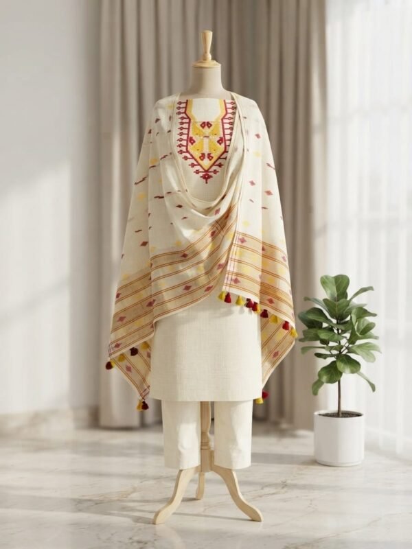 2 Piece Unstitched Soft Salwar Set - Light Vanilla