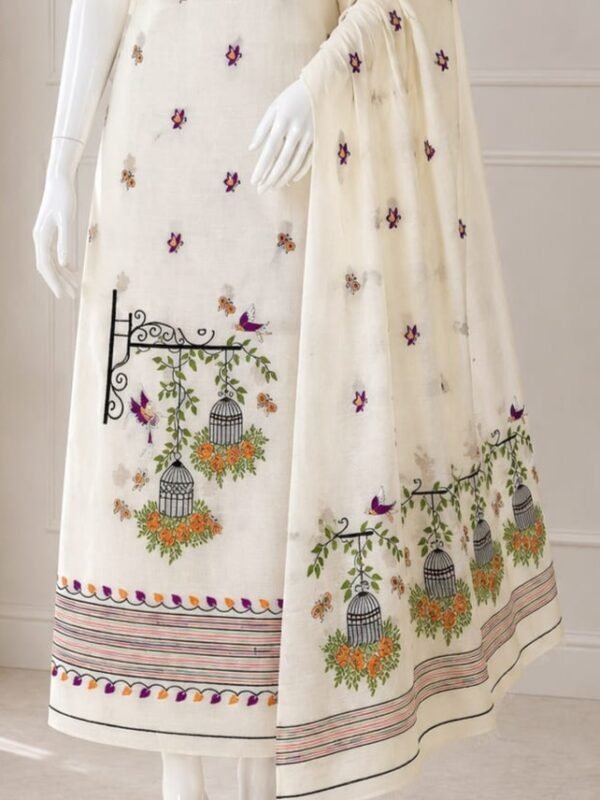 2 Piece Unstitched Soft Salwar Set - Off White