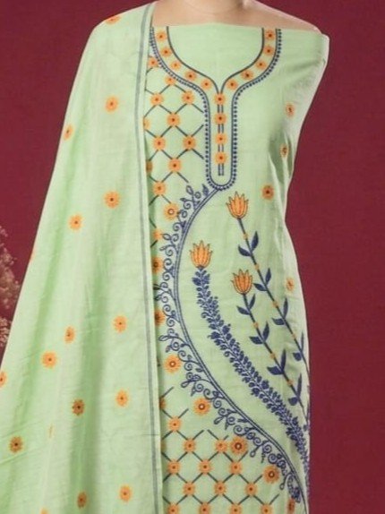 2 Piece Unstitched Soft Salwar Set - Olivine