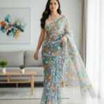 Lota Pata Soft Dhakai Jamdani Saree with Blouse Piece - Olso Grey