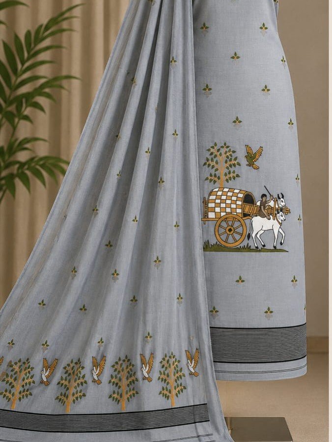 Unstitched Soft 2 Piece Kurta Set - Oslo Grey