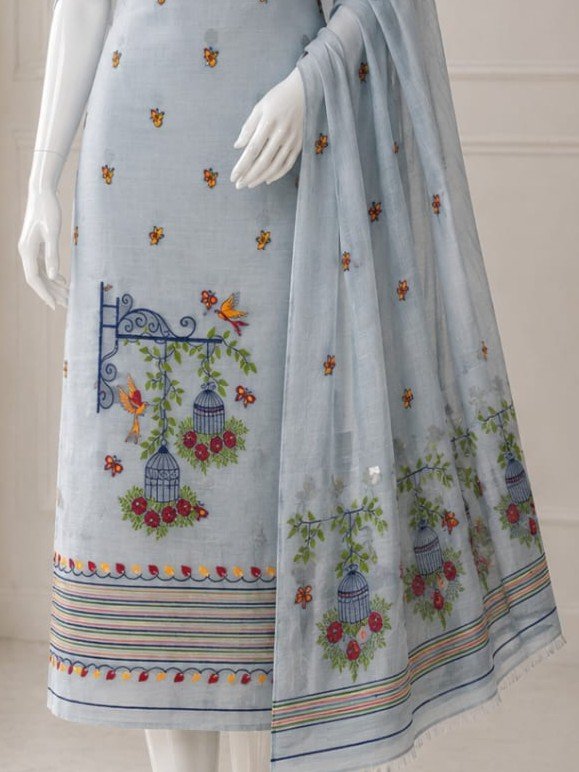 2 Piece Unstitched Soft Salwar Set - Oslo Grey