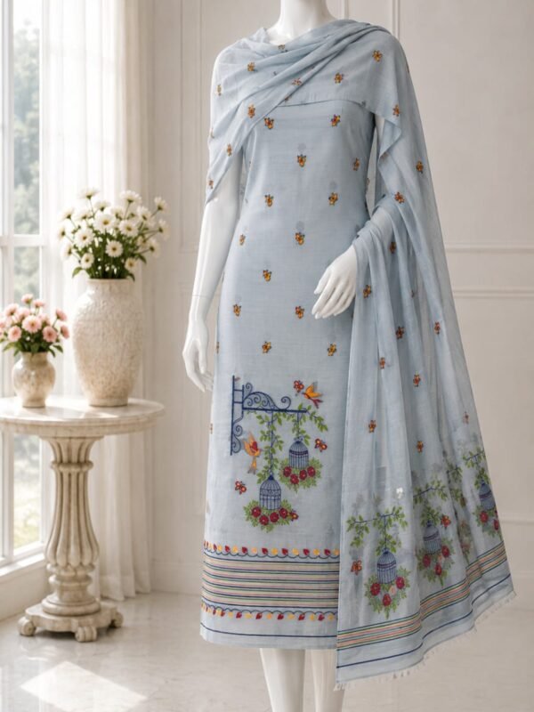 2 Piece Unstitched Soft Salwar Set - Oslo Grey