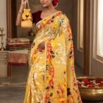 Lota Pata Soft Dhakai Jamdani Saree with Blouse Piece - Pastel Yellow