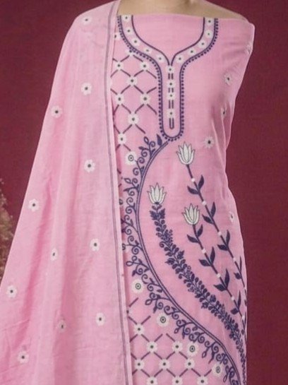 2 Piece Unstitched Soft Salwar Set - Pink Rose