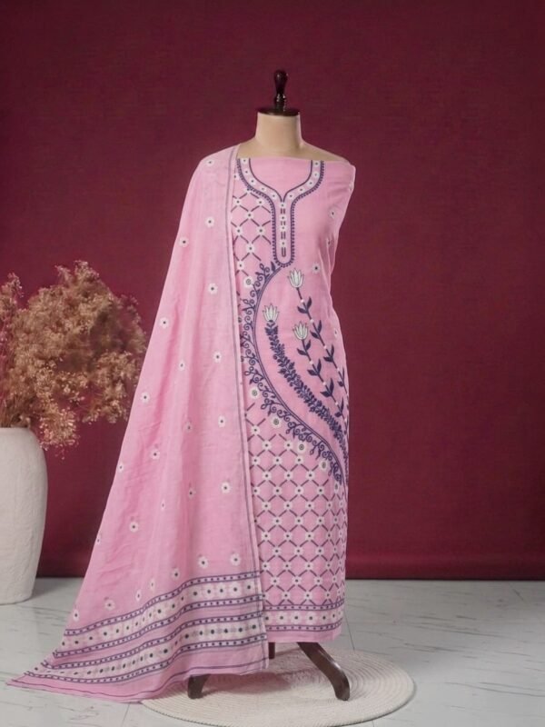 2 Piece Unstitched Soft Salwar Set - Pink Rose