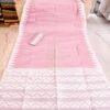 Body Plain Soft Dhakai Jamdani Saree with Blouse Piece - Pink Rose