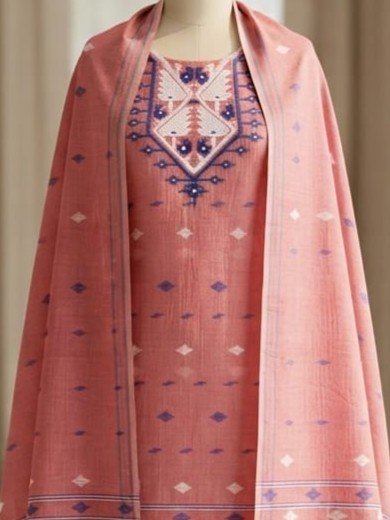 2 Piece Unstitched Soft Salwar Set - Rose Vale